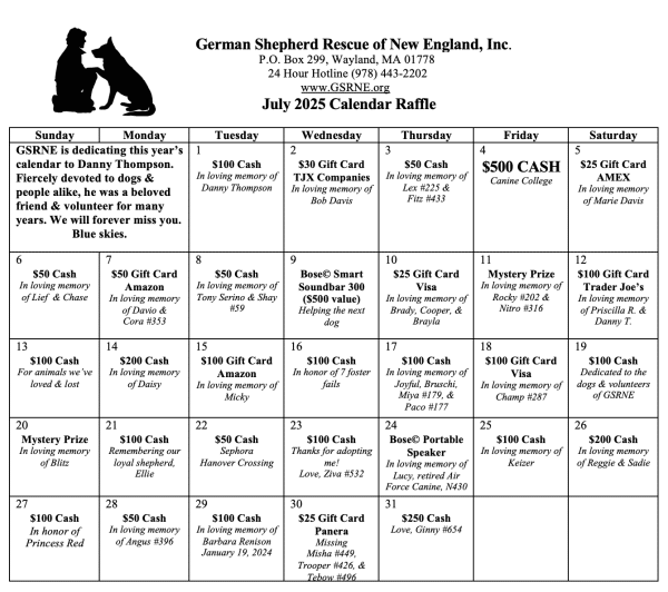 2025 Calendar Raffle