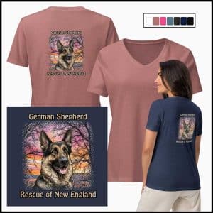 Women’s GSRNE relaxed v-neck t-shirt with Design on Back